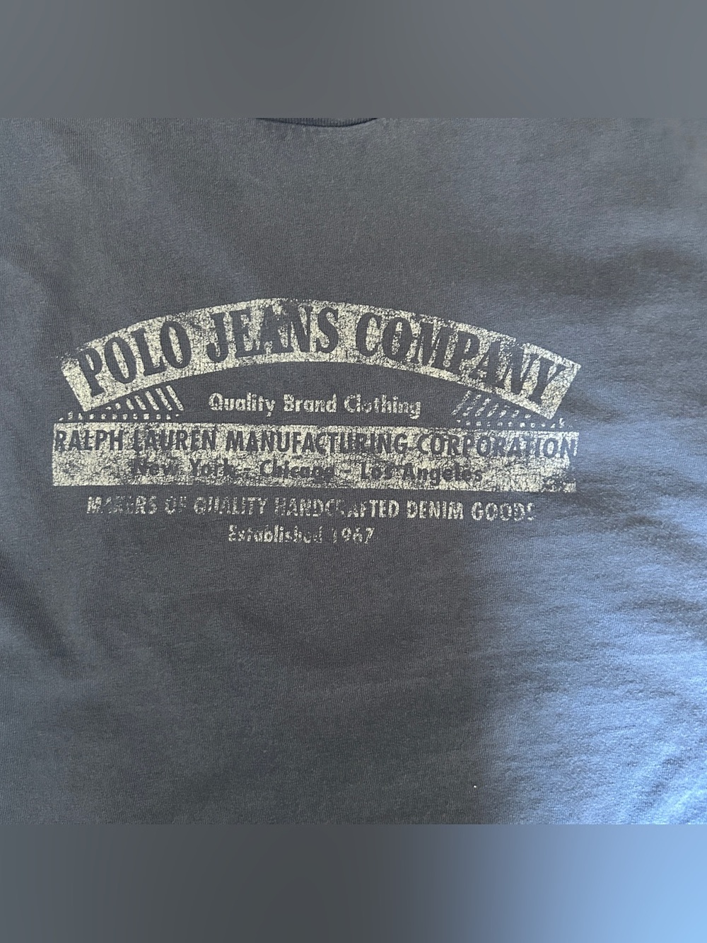 Vintage Y2K Polo Jeans Co faded blue oversized graphic tee shirt